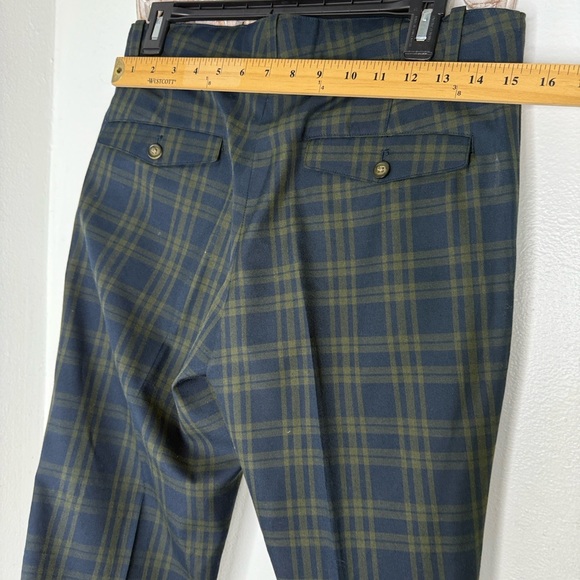 Original Penguin Women's Tartan Plaid Pants - Navy and Olive - Picture 6 of 9